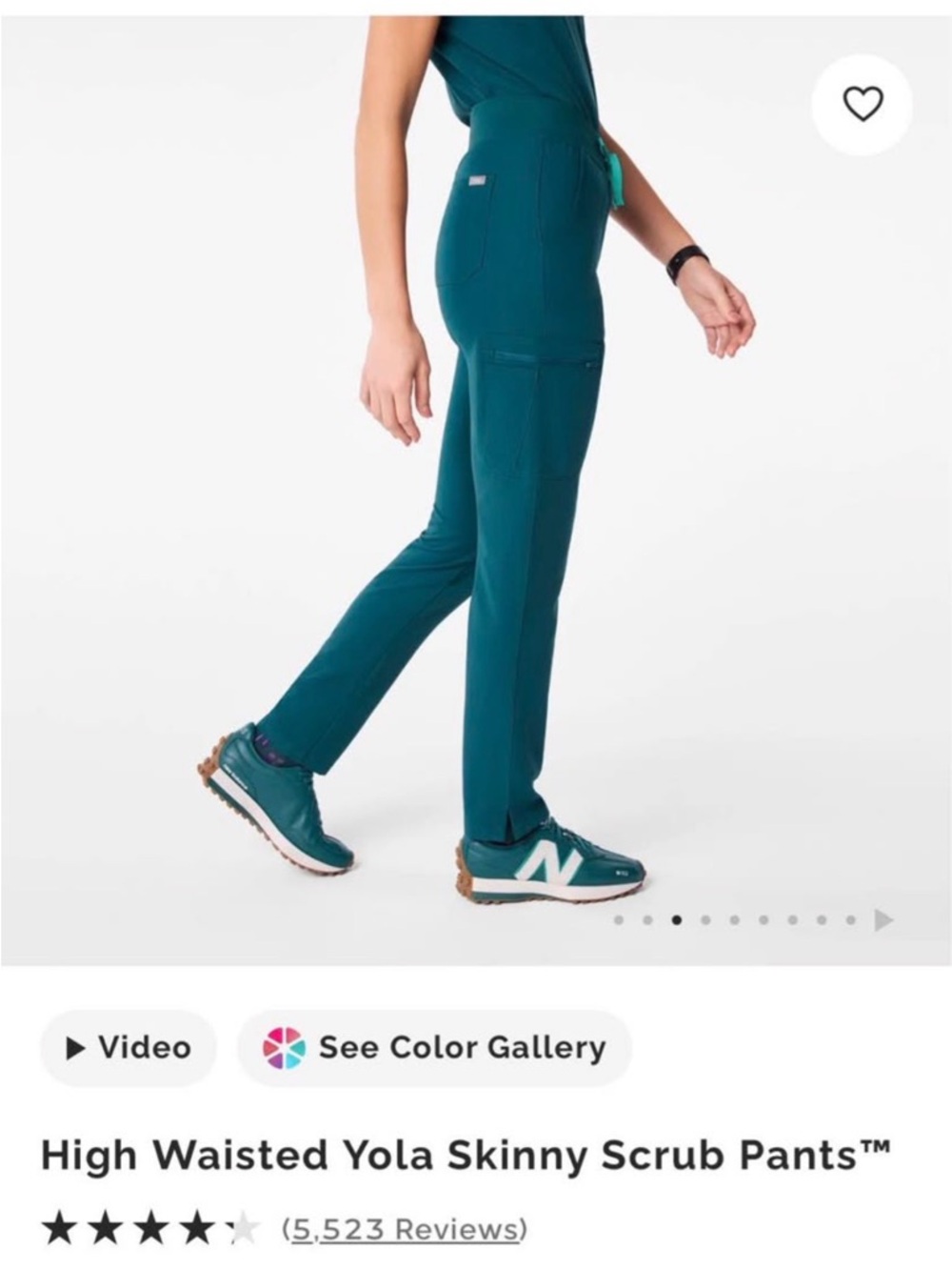 Figs High-Waisted Skinny Scrub Pants YOLA- Caribbean blue Small Petite